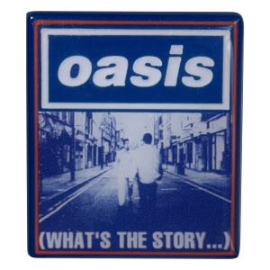 Oasis - What's The Story Blue Tone Pin Badge in der Gruppe MERCHANDISE / Pin-Button Badge / Pop-Rock bei Bengans Skivbutik AB (5668616)