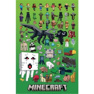 Game Poster - Minecraft (Character Montage)  Poster 91,5 X 61 Cm in der Gruppe MERCHANDISE / Poster / Game Soundtrack bei Bengans Skivbutik AB (5669222)