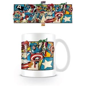 Marvel - Marvel Comics (Captain America Panels) Mug in der Gruppe MERCHANDISE / Tasse / Soundtrack bei Bengans Skivbutik AB (5669260)