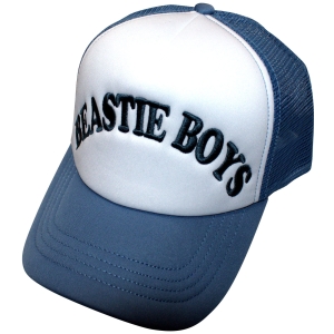 Beastie Boys - Text Logo Wht/Denim Mesh-Back Cap in der Gruppe MERCHANDISE / Merch / Kommande / Hip Hop-Rap bei Bengans Skivbutik AB (5671078)