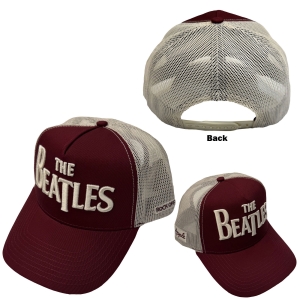 The Beatles - Drop T Logo & Apple Maroon/Natrl Mesh-Back Cap in der Gruppe MERCHANDISE / Kappe /  /  bei Bengans Skivbutik AB (5671084)