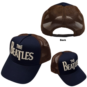 The Beatles - Drop T Logo & Apple Navy/Brown Mesh-Back Cap in der Gruppe MERCHANDISE / Kappe /  /  bei Bengans Skivbutik AB (5671085)
