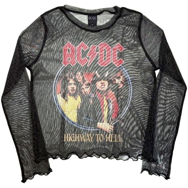 Ac/Dc - Highway To Hell Lady Bl Mesh Crop in der Gruppe MERCHANDISE / T-shirt / Nyheter / Hårdrock bei Bengans Skivbutik AB (5673988r)