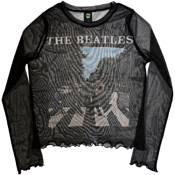 The Beatles - Abbey Road & Logo Lady Bl Mesh Crop in der Gruppe MERCHANDISE / T-shirt / Nyheter / Pop-Rock bei Bengans Skivbutik AB (5673989r)