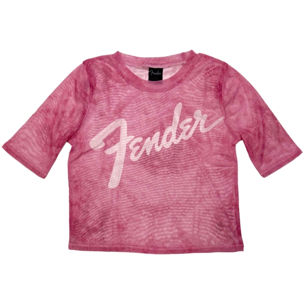 Fender - Classic Logo Lady Pink Mesh Crop in der Gruppe MERCHANDISE / T-shirt / Nyheter / Pop-Rock bei Bengans Skivbutik AB (5674000r)