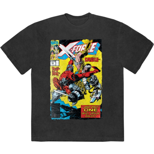 Marvel Comics - X-Force Cable & Deadpool Stone Wash Uni Bl T-Shirt in der Gruppe MERCHANDISE / T-shirt / Nyheter / Film-Musikal bei Bengans Skivbutik AB (5674009r)