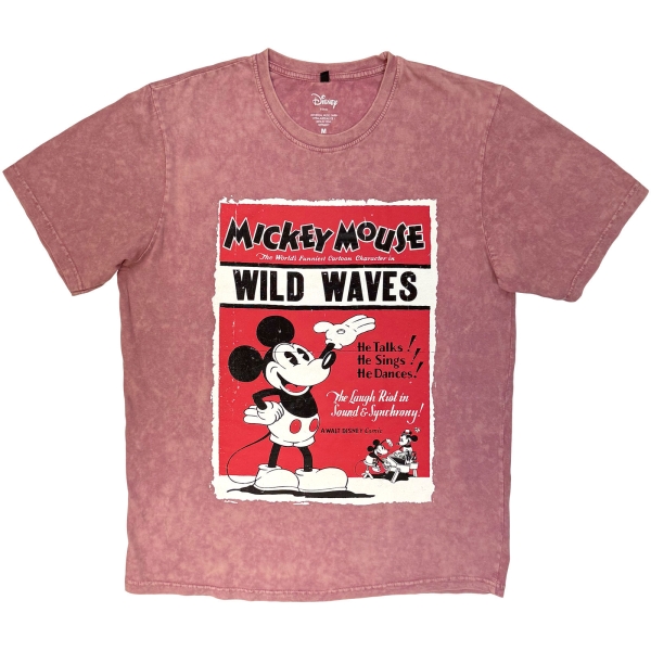 Disney - Mickey Wild Waves Stone Wash Uni Kashmir Red T-Shirt in der Gruppe MERCHANDISE / T-shirt / Nyheter / Film-Musikal bei Bengans Skivbutik AB (5674017r)