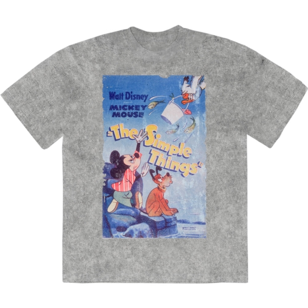 Disney - Mickey The Simple Things Stone Wash Uni Grey T-Shirt in der Gruppe MERCHANDISE / T-shirt / Nyheter / Film-Musikal bei Bengans Skivbutik AB (5674025r)