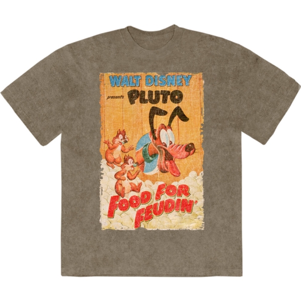 Disney - Pluto Food For Feudin' Stone Wash Uni Green T-Shirt in der Gruppe MERCHANDISE / T-shirt / Nyheter / Film-Musikal bei Bengans Skivbutik AB (5674030r)