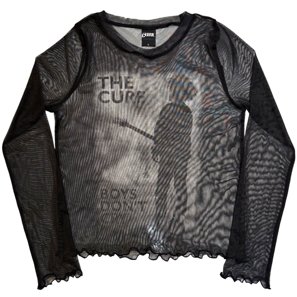 The Cure - Boys Don’T Cry B&W Lady Bl Mesh Crop T-Shirt in der Gruppe MERCHANDISE / T-shirt / Nyheter / Pop-Rock bei Bengans Skivbutik AB (5674533r)