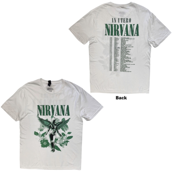 Nirvana - Unisex T-Shirt: In Utero Green (White) (Back Print) in der Gruppe MERCHANDISE / T-shirt / Nyheter / Pop-Rock bei Bengans Skivbutik AB (5674543r)