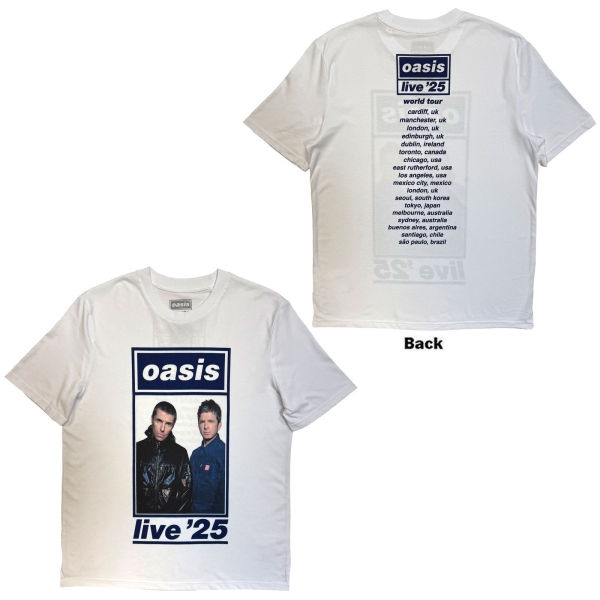Oasis - Colour Photo Live 25 World Tour Wht T-Shirt in der Gruppe MERCHANDISE / T-shirt / Nyheter / Pop-Rock bei Bengans Skivbutik AB (5674547r)