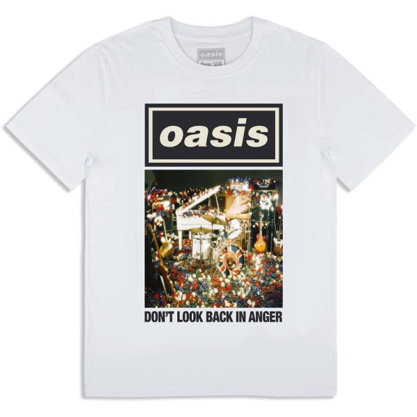 Oasis - Don't Look Back In Anger Single Cover Wht T-Shirt in der Gruppe MERCHANDISE / T-shirt / Nyheter / Pop-Rock bei Bengans Skivbutik AB (5674563r)
