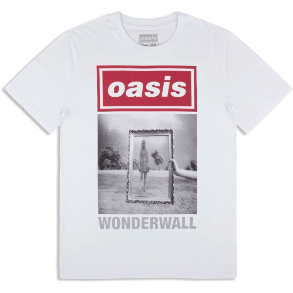 Oasis - Wonderwall Single Cover Wht T-Shirt in der Gruppe MERCHANDISE / T-shirt / Nyheter / Pop-Rock bei Bengans Skivbutik AB (5674564r)