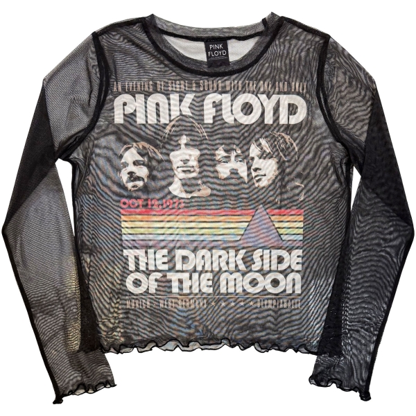 Pink Floyd - Vintage Stripes Lady Bl Mesh Crop T-Shirt in der Gruppe MERCHANDISE / T-shirt / Nyheter / Pop-Rock bei Bengans Skivbutik AB (5674577r)
