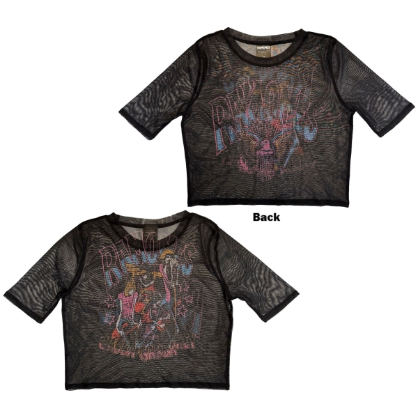 Ramones - Graffiti Illustration Lady Bl Mesh Crop T-Shirt in der Gruppe MERCHANDISE / T-shirt / Nyheter / Punk bei Bengans Skivbutik AB (5674580r)