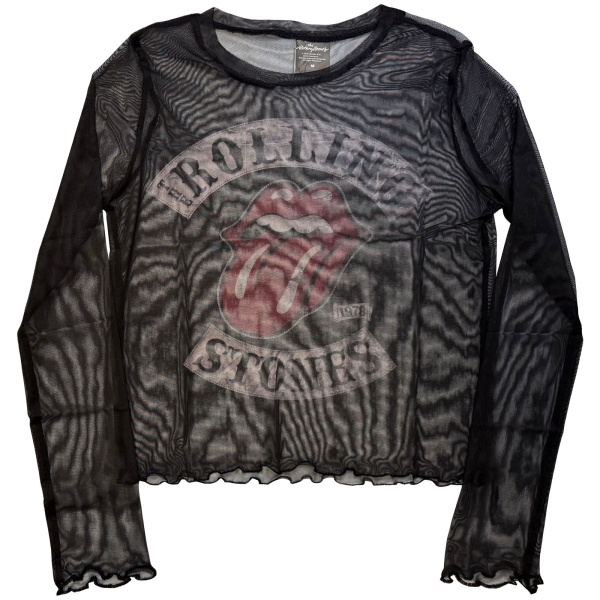 The Rolling Stones - Tour 78 Lady Bl Mesh Crop T-Shirt in der Gruppe MERCHANDISE / T-shirt / Nyheter / Pop-Rock bei Bengans Skivbutik AB (5674582r)