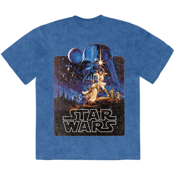 Star Wars - Luke & Leia Pose Stone Wash Uni Denim T-Shirt in der Gruppe MERCHANDISE / T-shirt / Nyheter / Film-Musikal bei Bengans Skivbutik AB (5674596r)