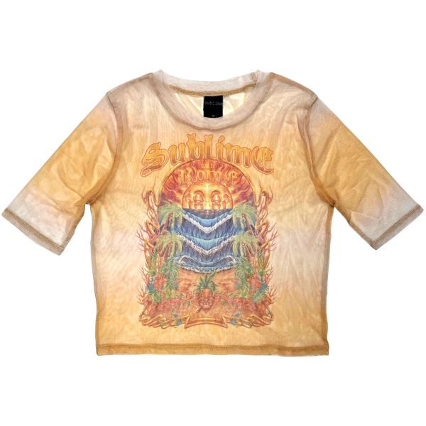 Sublime - Summer Season Lady Orange Mesh Crop T-Shirt in der Gruppe MERCHANDISE / T-shirt / Nyheter / Punk bei Bengans Skivbutik AB (5674604r)