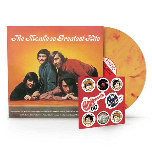 Monkees - Greatest Hits (Yellow Flame W/ Sticker Pack) in der Gruppe VINYL / Kommande / Pop-Rock bei Bengans Skivbutik AB (5675093)
