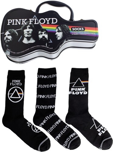 Pink Floyd - Crew Socks (3 Pack Collector Guitar Shape Tin) in der Gruppe MERCHANDISE / Strumpor / Pop-Rock bei Bengans Skivbutik AB (5675516)