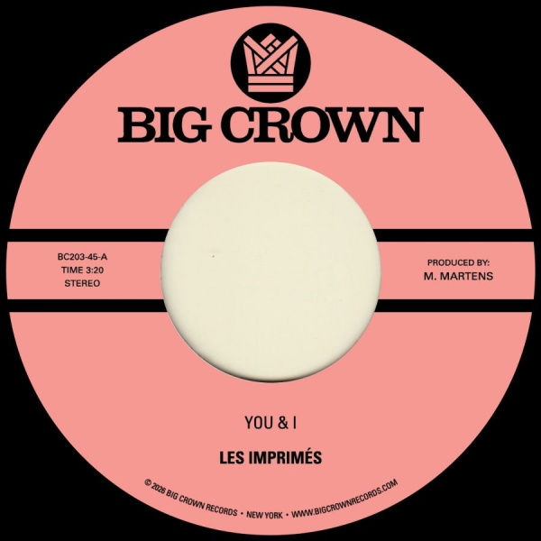 Les Imprimés - You & I B/W Miss The Days in der Gruppe VINYL / Kommande / RnB-Soul bei Bengans Skivbutik AB (5676011)