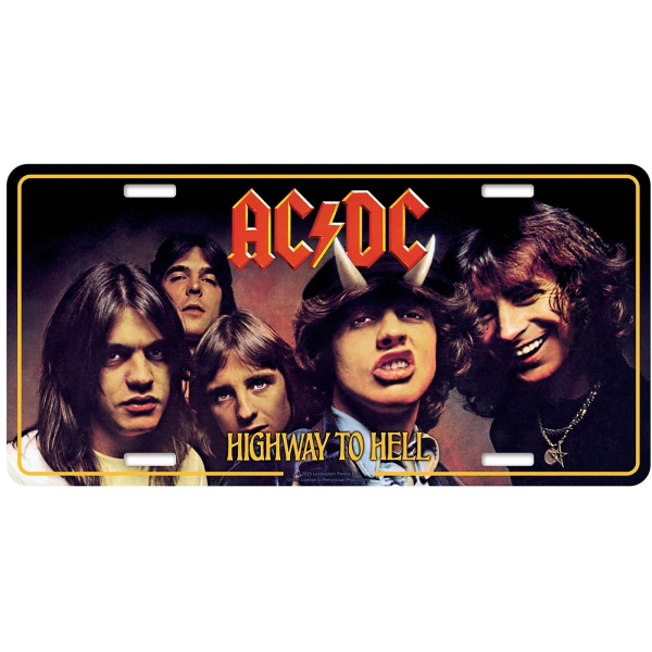 Ac/Dc - Number Plate: Highway To Hell in der Gruppe MERCHANDISE / Merch / Kommande / Hårdrock bei Bengans Skivbutik AB (5676491)