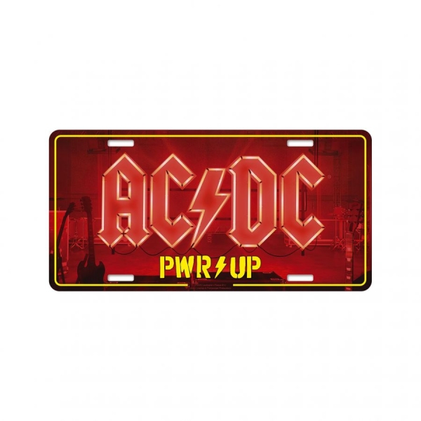 Ac/Dc - Number Plate Pwr Up (30,5 X 15 Cm) in der Gruppe MERCHANDISE / Merch / Kommande / Hårdrock bei Bengans Skivbutik AB (5676493)