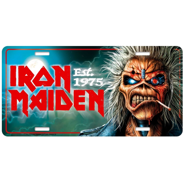 Iron Maiden - Number Plate: Est 1975 in der Gruppe MERCHANDISE / Merch / Kommande / Hårdrock bei Bengans Skivbutik AB (5676499)