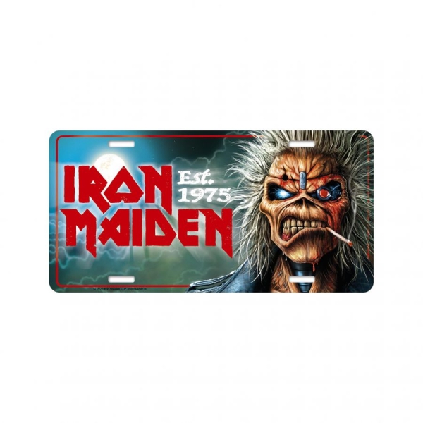 Iron Maiden - Number Plate Est 1975 (30,5 X 15 Cm in der Gruppe MERCHANDISE / Merch / Nyheter / Hårdrock bei Bengans Skivbutik AB (5676499)
