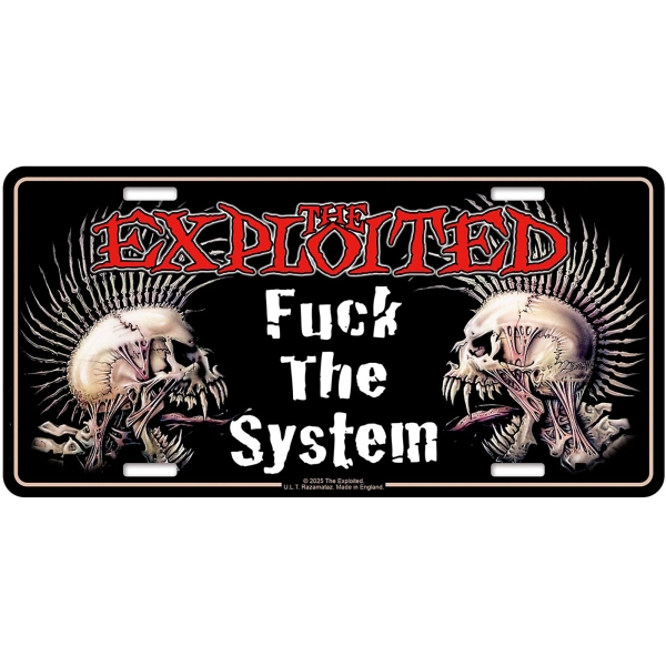 The Exploited - Number Plate: Fuck The System in der Gruppe MERCHANDISE / Merch / Kommande / bei Bengans Skivbutik AB (5676500)