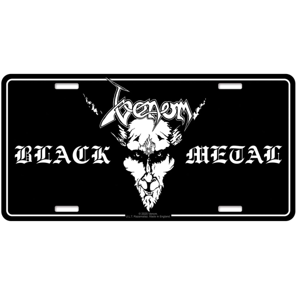 Venom - Number Plate: Black Metal in der Gruppe MERCHANDISE / Merch / Kommande / Hårdrock bei Bengans Skivbutik AB (5676502)