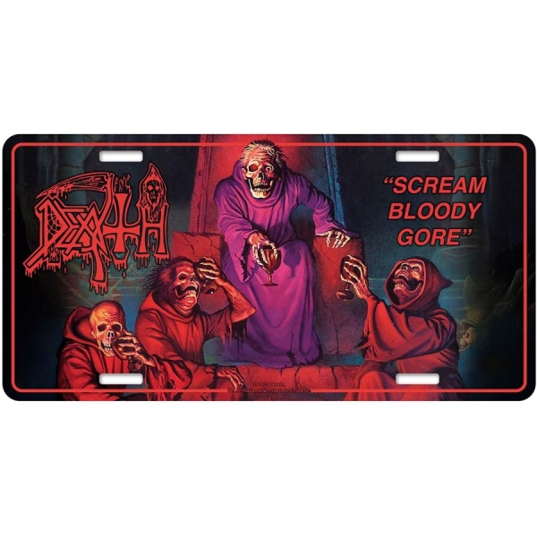 Death - Number Plate Scream Bloody Gore (30 in der Gruppe MERCH / Sammlerstücke / Deko-Nummernschilder bei Bengans Skivbutik AB (5676505)
