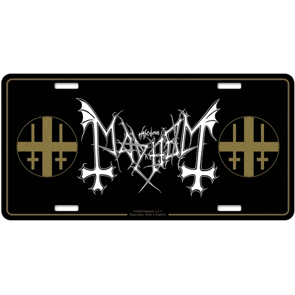 Mayhem - Number Plate: Logo in der Gruppe MERCHANDISE / Merch / Kommande / Hårdrock bei Bengans Skivbutik AB (5676511)