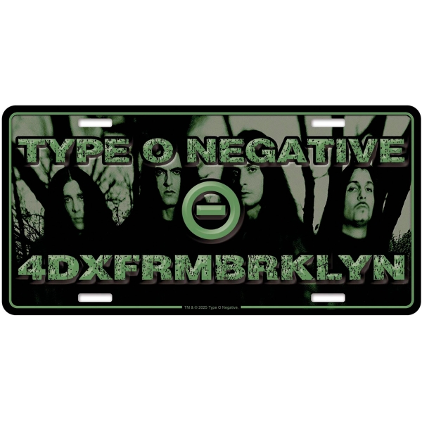 Type O Negative - Number Plate: 4Dxfrmbrklyn in der Gruppe MERCHANDISE / Merch / Kommande / Hårdrock bei Bengans Skivbutik AB (5676513)