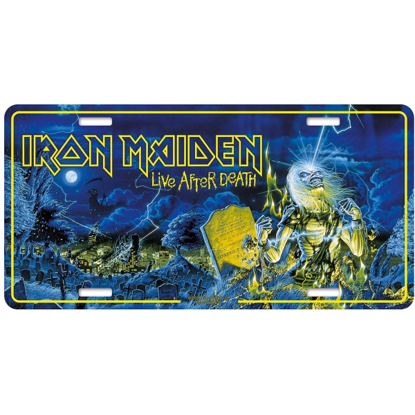 Iron Maiden - Number Plate: Live After Death in der Gruppe MERCHANDISE / Merch / Kommande / Hårdrock bei Bengans Skivbutik AB (5676518)