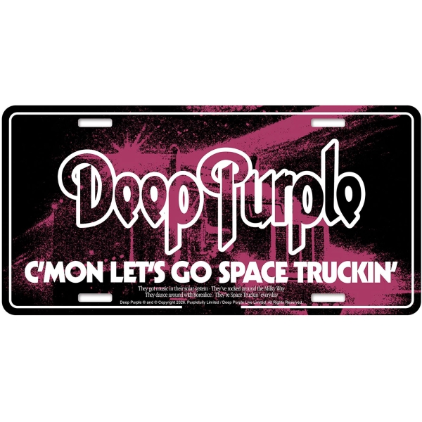 Deep Purple - Number Plate: Space Truckin' in der Gruppe MERCHANDISE / Merch / Kommande / Hårdrock bei Bengans Skivbutik AB (5676520)