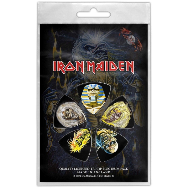 Iron Maiden - Tri-Tip Plectrum Pack: Classic Albums in der Gruppe MERCHANDISE / Merch / Kommande / Hårdrock bei Bengans Skivbutik AB (5676553)