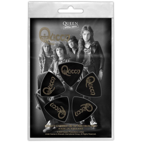 Queen - Tri-Tip Plectrum Pack: Logo in der Gruppe MERCHANDISE / Merch / Kommande / Pop-Rock bei Bengans Skivbutik AB (5676555)