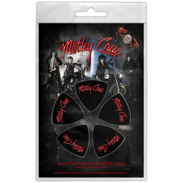 Motley Crue - Tri-Tip Plectrum Pack: Logo in der Gruppe MERCHANDISE / Merch / Kommande / Hårdrock bei Bengans Skivbutik AB (5676556)