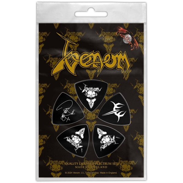 Venom - Tri-Tip Plectrum Pack: Black Metal in der Gruppe MERCHANDISE / Merch / Kommande / Hårdrock bei Bengans Skivbutik AB (5676561)
