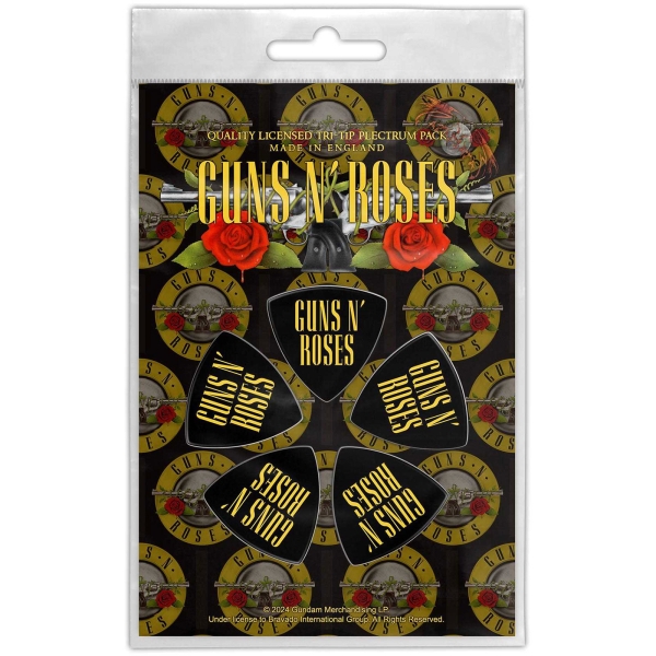 Guns N' Roses - Tri-Tip Plectrum Pack: Logo in der Gruppe MERCHANDISE / Merch / Kommande / Hårdrock bei Bengans Skivbutik AB (5676562)