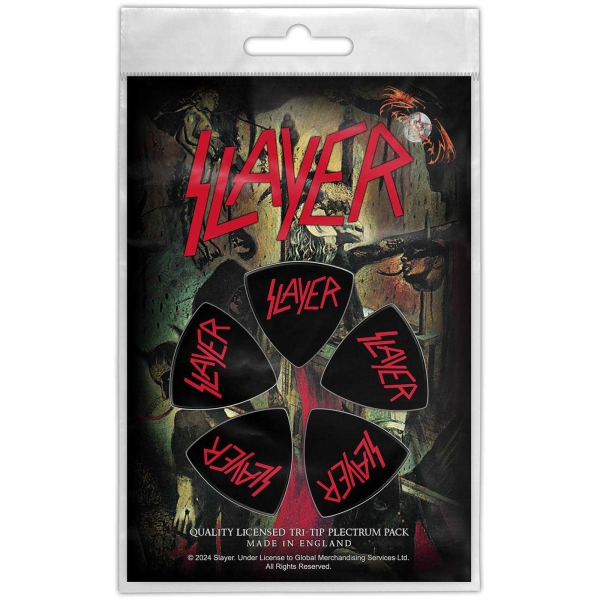 Slayer - Tri-Tip Plectrum Pack: Logo in der Gruppe MERCHANDISE / Merch / Kommande / Hårdrock bei Bengans Skivbutik AB (5676565)