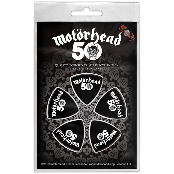 Motorhead - Tri-Tip Plectrum Pack: 50 in der Gruppe MERCHANDISE / Merch / Kommande / Hårdrock bei Bengans Skivbutik AB (5676570)