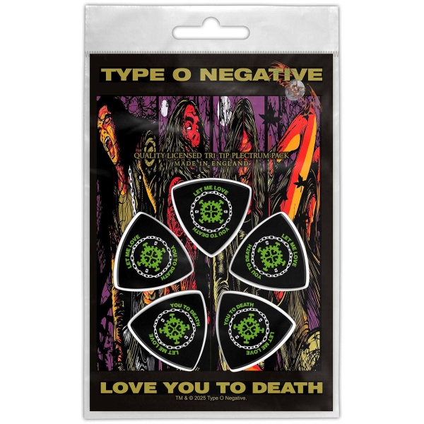 Type O Negative - Tri-Tip Plectrum Pack: Love You To Death in der Gruppe MERCHANDISE / Merch / Kommande / Hårdrock bei Bengans Skivbutik AB (5676572)