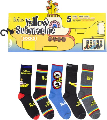 The Beatles - Yellow Submarine - Crew Socks (Assorted Styles 5 Pack Gift Box) in der Gruppe MERCHANDISE / Strumpor / Pop-Rock bei Bengans Skivbutik AB (5680193)
