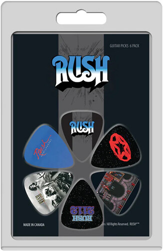Rush - Albums - Guitar Picks (6 Pack) in der Gruppe MERCHANDISE / Merch / Hårdrock bei Bengans Skivbutik AB (5680200)
