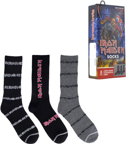 Iron Maiden - Crew Socks (Assorted Styles 3 Pack Gift Box) in der Gruppe MERCHANDISE / Strumpor / Heavy Metal bei Bengans Skivbutik AB (5680201)