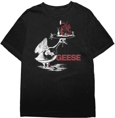 Geese - Head On Platter - T-Shirt (Black) in der Gruppe MERCHANDISE / T-shirt / Pop-Rock bei Bengans Skivbutik AB (5680224r)
