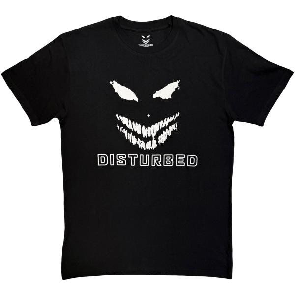Disturbed - Logo Mono Uni Bl T-Shirt in der Gruppe MERCHANDISE / T-shirt / Kommande / Hårdrock bei Bengans Skivbutik AB (5680735r)